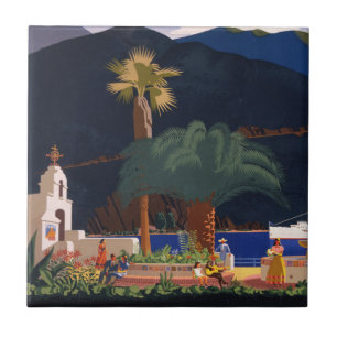 Travel Poster - Santa Catalina Island, California Ceramic Tile