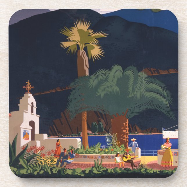 Travel Poster - Santa Catalina Island, California Coaster (Front)