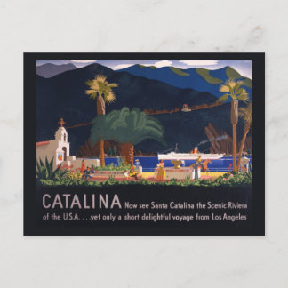 Travel Poster - Santa Catalina Island, California Postcard