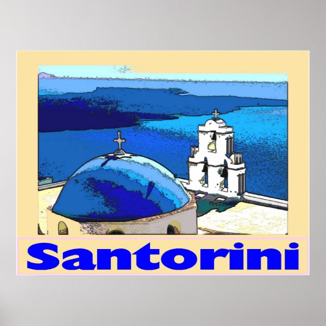Travel Poster Santorini  Greese (Front)