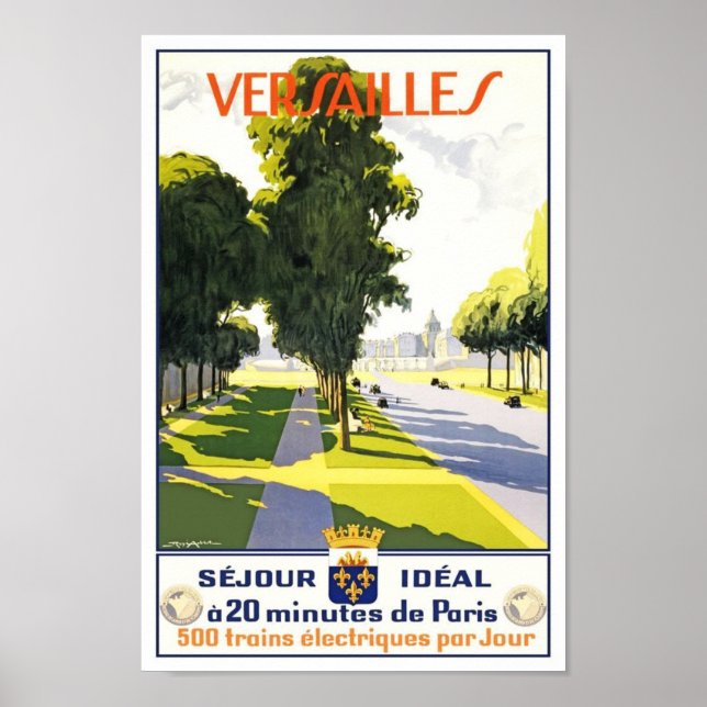 Travel Poster Vintage Versailles Paris Train (Front)