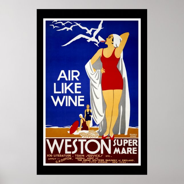 Travel Poster Vintage Weston Train New York (Front)