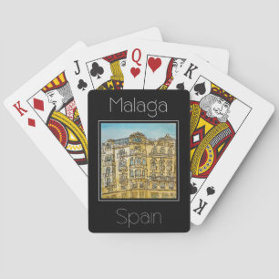 Travel poster water color of Malaga Spain Playing Cards