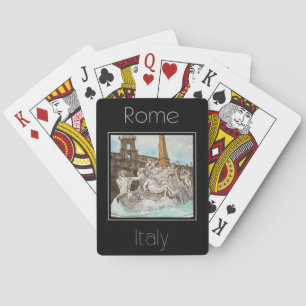 Travel poster water colour of Rome Italy Playing Cards