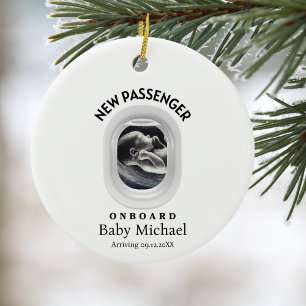 Travel Pregnancy Announcement Passenger On Board Ceramic Ornament