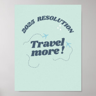 Travel quote 2025 resolution Travel more  Poster