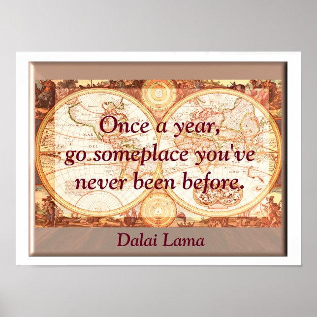 Travel quote - Dalai Lama - art print (Front)
