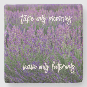 Travel Quote Decor with Lavender Photo  Stone Coaster