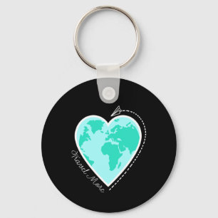 Travel Quote Travel More World Map Adventure Vacat Key Ring