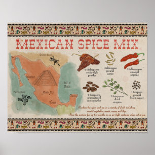 Travel Recipe Poster: Mexican Spice Mix Poster