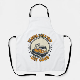 Travel Road Trip Cat Pet Lover Shirt Art - Travel Apron