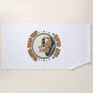 Travel Road Trip Cat Pet Lover Shirt Art - Travel  Beach Towel