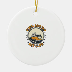 Travel Road Trip Cat Pet Lover Shirt Art - Travel  Ceramic Ornament