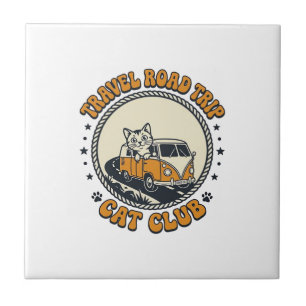Travel Road Trip Cat Pet Lover Shirt Art - Travel Ceramic Tile