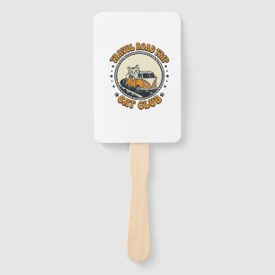 Travel Road Trip Cat Pet Lover Shirt Art - Travel Hand Fan