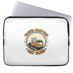 Travel Road Trip Cat Pet Lover Shirt Art - Travel Laptop Sleeve