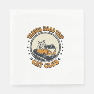 Travel Road Trip Cat Pet Lover Shirt Art - Travel Napkin