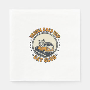 Travel Road Trip Cat Pet Lover Shirt Art - Travel Napkin