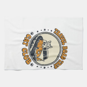 Travel Road Trip Cat Pet Lover Shirt Art - Travel Tea Towel