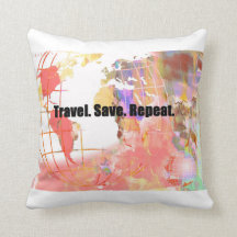 Travel Save Repeat Pillow