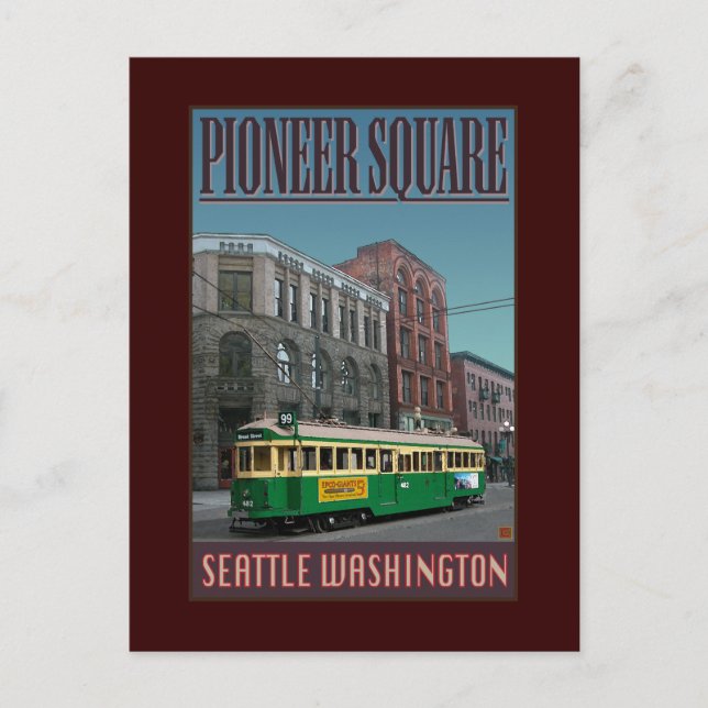 TRAVEL-Seattle-Pioneer Square- Postcard (Front)