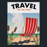 Travel See the World Poster<br><div class="desc">Travel See the World beautiful vintage or retro style deck chair beach poster.</div>