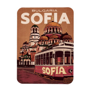 Travel Sofia, bulgaria vintage gifts and souvenirs Magnet