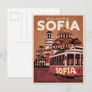 Travel Sofia, bulgaria vintage gifts and souvenirs Postcard