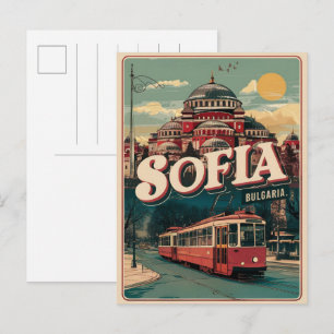 Travel Sofia, bulgaria vintage gifts and souvenirs Postcard