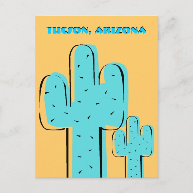 Travel Souvenir Postcards Saguaro Cactus Tucson AZ (Front)