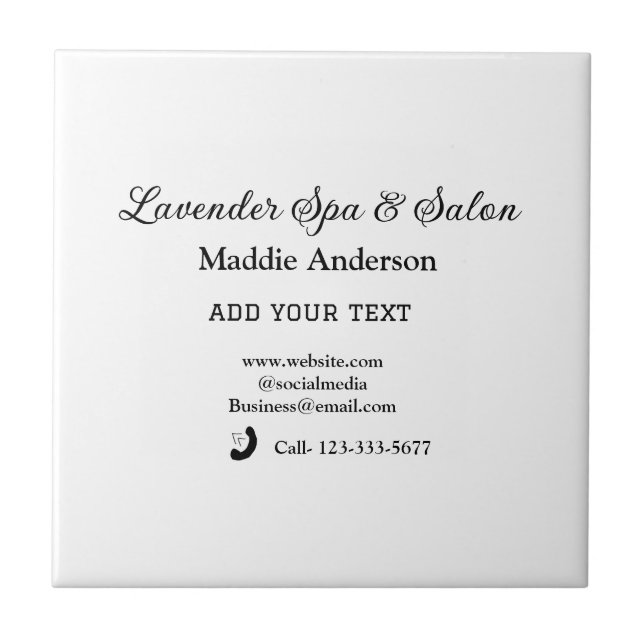 travel spa salon guest information vacation beach  ceramic tile (Front)