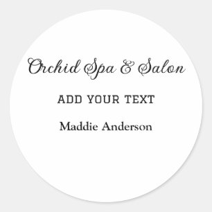 travel spa salon guest information vacation beach classic round sticker