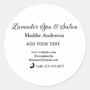 travel spa salon guest information vacation beach classic round sticker