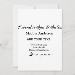 travel spa salon guest information vacation beach invitation