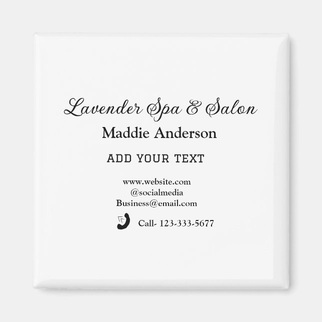 travel spa salon guest information vacation beach  magnet (Front)