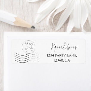 Travel stamp theme Return Address Labels