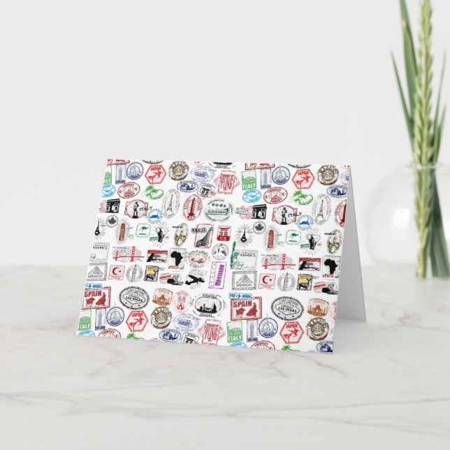 Travel Stamps Pattern Card (Front)