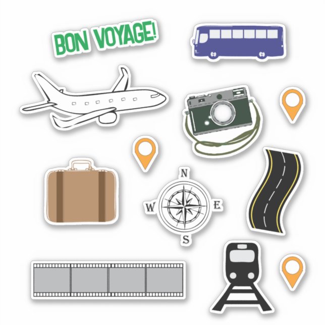 Travel Stickers Car Bus Train Camera Location! (Front)
