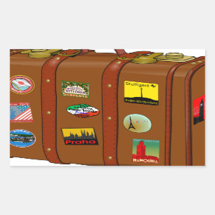 Travel Suitcase Rectangular Sticker