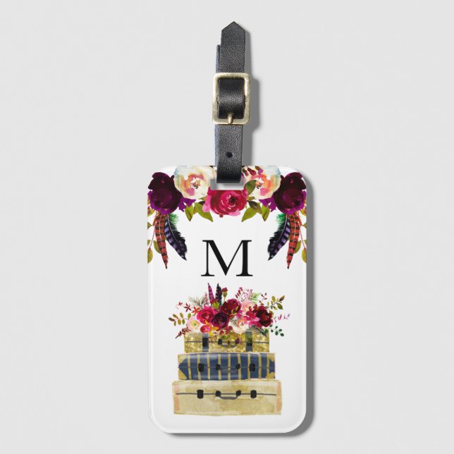Travel Suitcases Monogram Luggage Tag (Front Vertical)