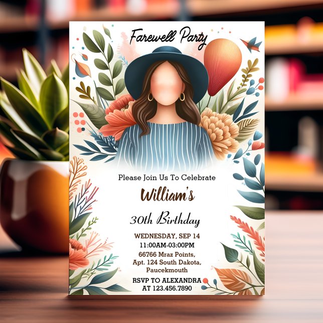 Travel Surprise Globe Farewell 30th Birthday Invitation (Creator Uploaded)