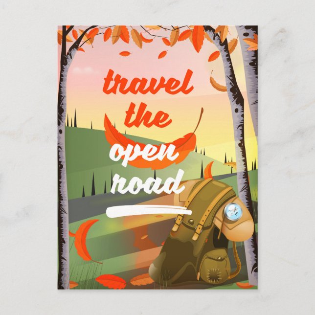 Travel the open road Backpacking Postcard (Front)