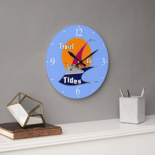 Travel the tides  large clock