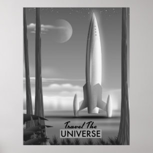 Travel the Universe Mono ( limited edition print) Poster