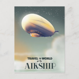 Travel the world by Airship Postcard