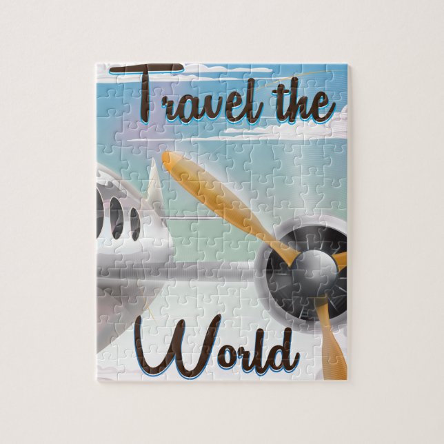 Travel the World Classic aeroplane poster Jigsaw Puzzle (Vertical)