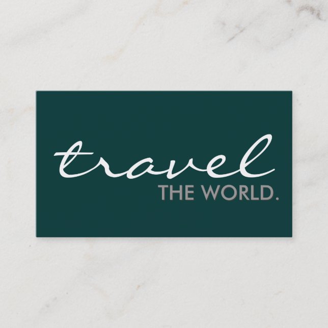 travel the world. (colour customisable) business card (Front)
