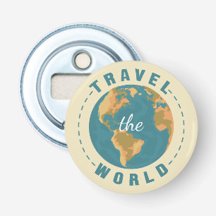 Travel the world Earth Vacation Map Retro Globe Bottle Opener