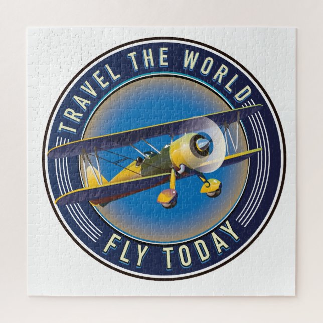 Travel the World Fly Today travel patch Jigsaw Puzzle (Vertical)