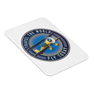 Travel the World Fly Today travel patch Magnet